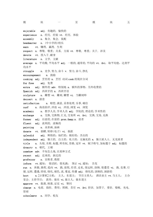 译林牛津高中英语单词表