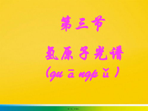 高三物理氢原子光谱课件标准版文档