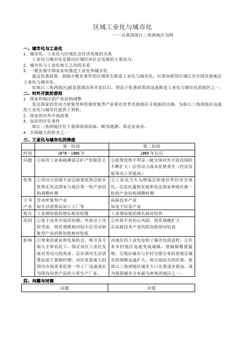 高中地理必修3区域工业化与城市化