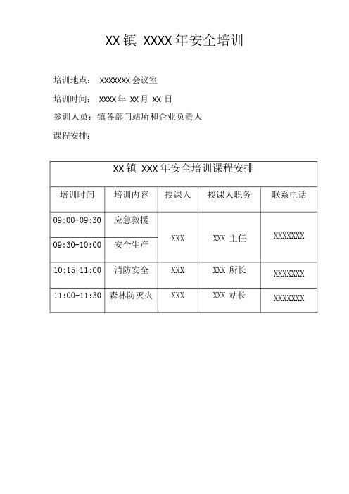 xx镇安全培训资料(含应急救援、安全生产、消防安全、森林防灭火四项)