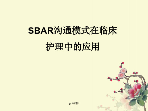 SBAR沟通模式  ppt课件