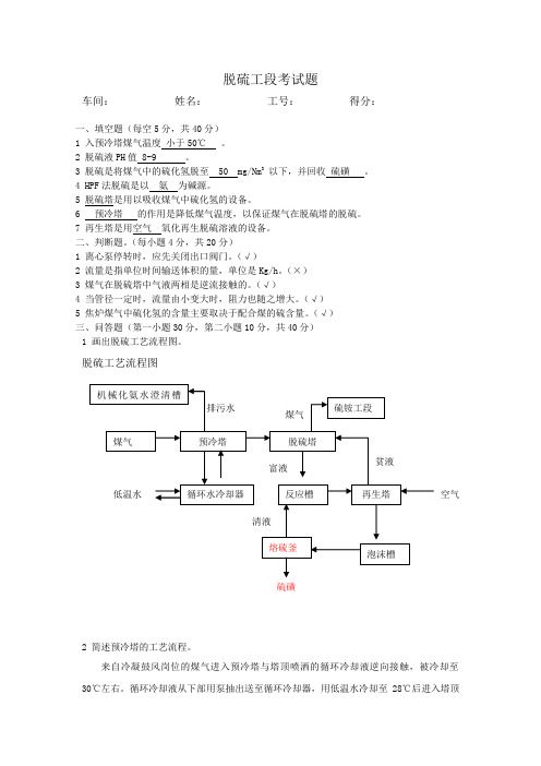 脱硫试题