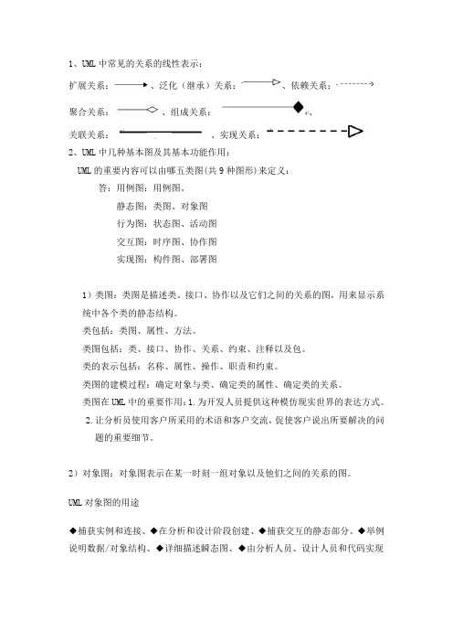 UML面向对象与设计考试知识点整理