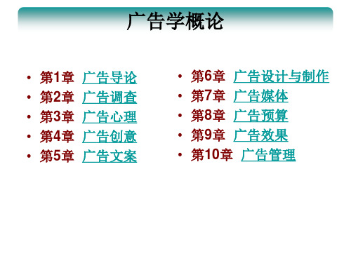 广告学概论最新版精品课件完整版