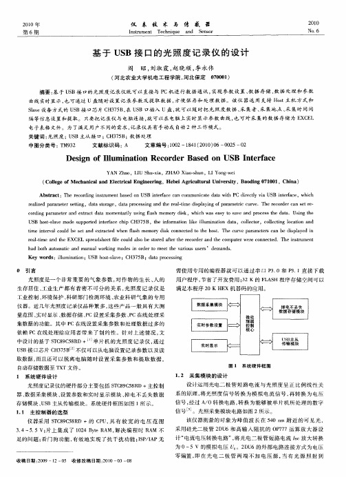 基于USB接口的光照度记录仪的设计