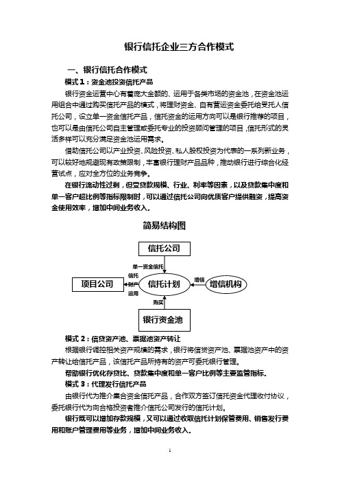 银行信托企业三方合作模式