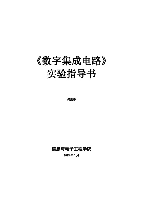 数字集成电路实验指导书