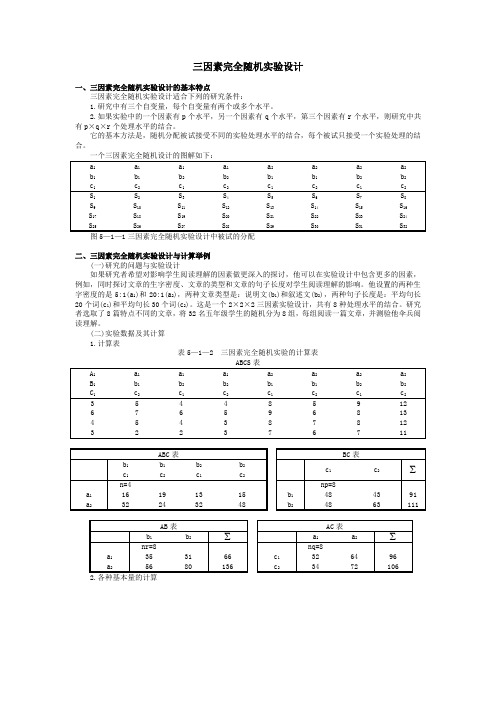 三因素完全随机实验设计