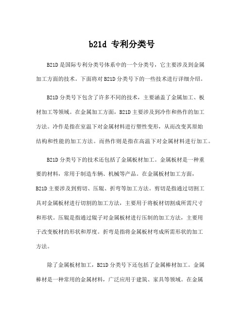 b21d 专利分类号