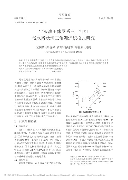 宝浪油田侏罗系三工河组浅水辫状河三角洲沉积模式研究