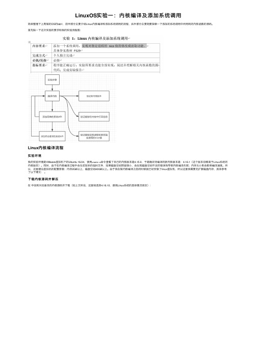 LinuxOS实验一：内核编译及添加系统调用