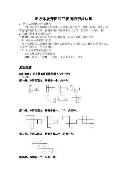 正方体展开图和三视图的初步认识