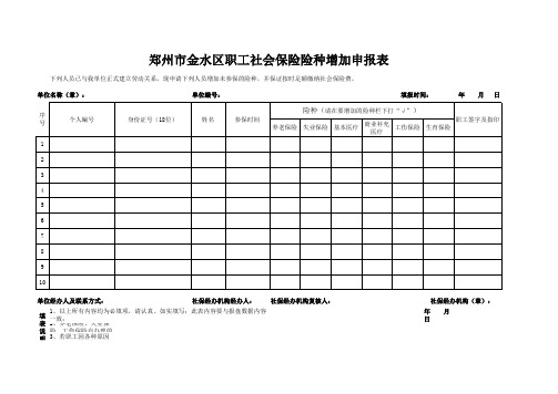 新增险种申报表