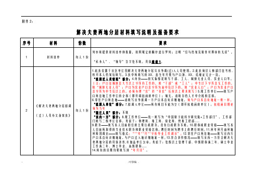 解决夫妻分居材料填写说明及报备要求