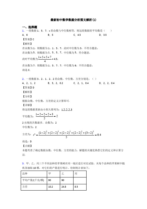 最新初中数学数据分析图文解析(1)