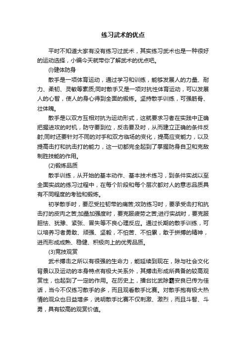 练习武术的优点