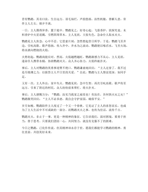 鹦鹉灭火文言文翻译汝