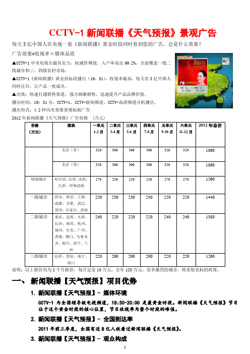 央视新闻联播天气预报广告