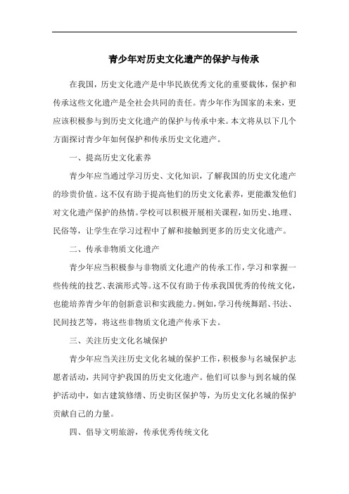 青少年对历史文化遗产的保护与传承