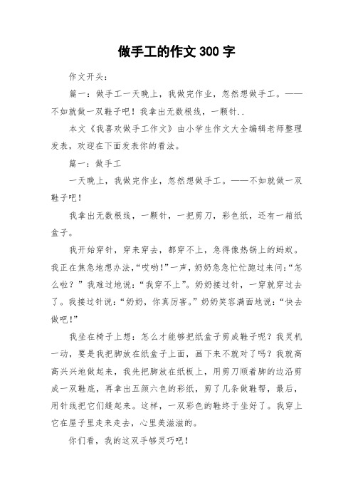 做手工的作文300字_作文