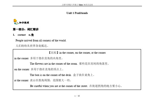 上海牛津版八年级上Unit1知识点总结