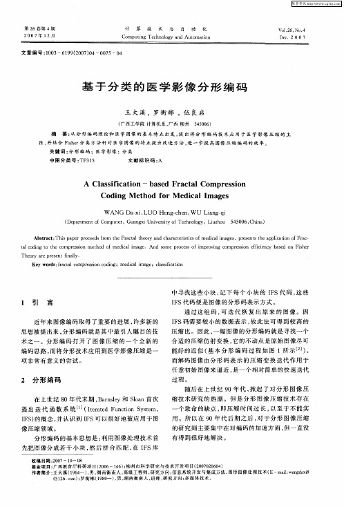 基于分类的医学影像分形编码