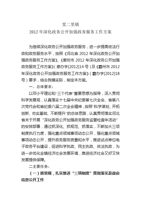 政务公开实施方案