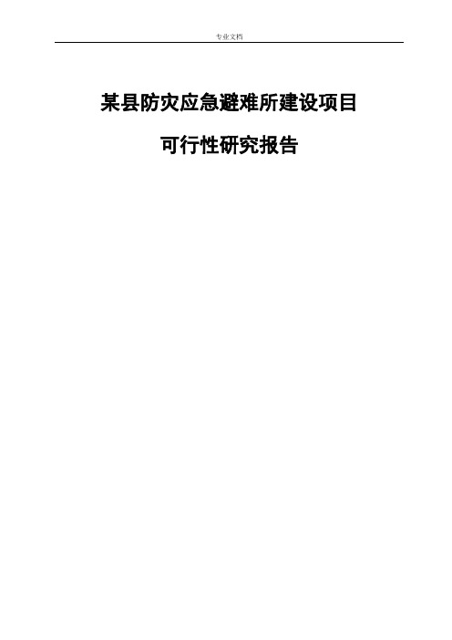 某县防灾应急避难所建设项目可行性研究报告