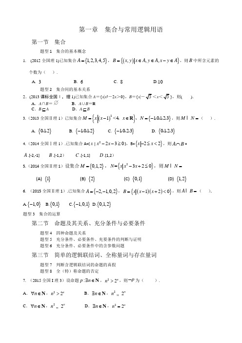 全国卷高考数学理科分类汇编