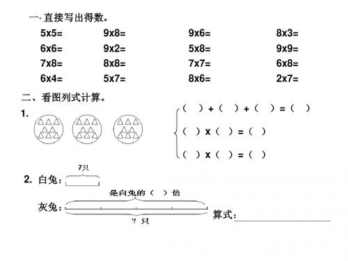 二年级数学乘法的初步认识(二)测试卷