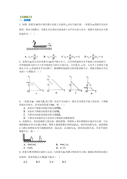 巩固练习 动量和能量巩固练习(提高)