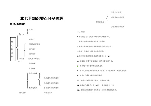 2023年北师大版七年级数学下册数学各章节知识点总结