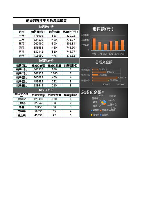 销售数据分析明细图表模板2