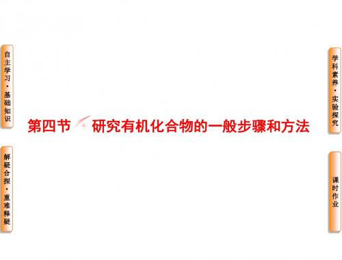 人教高中化学选修五1.4研究有机化合物的一般步骤和方法(70张)