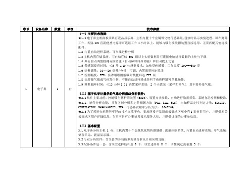 (一)主要技术指标