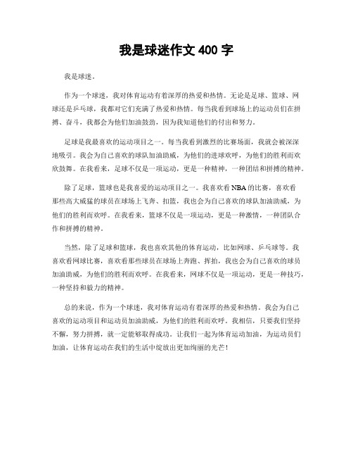 我是球迷作文400字