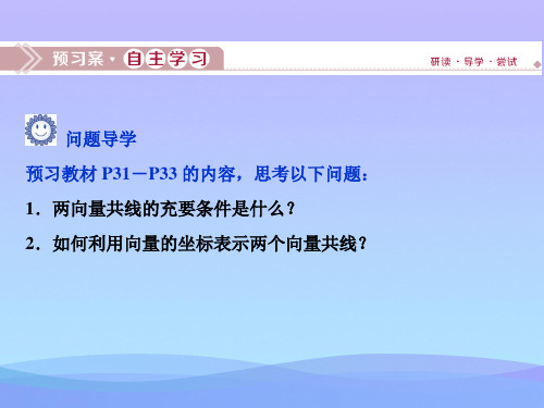 两向量共线的充要条件及应用平面向量及其应用PPT课件