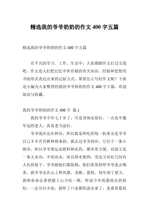 精选我的爷爷奶奶的作文400字五篇