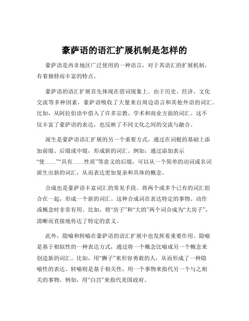 豪萨语的语汇扩展机制是怎样的