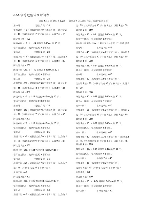 AA4弹跳训练计划及表格