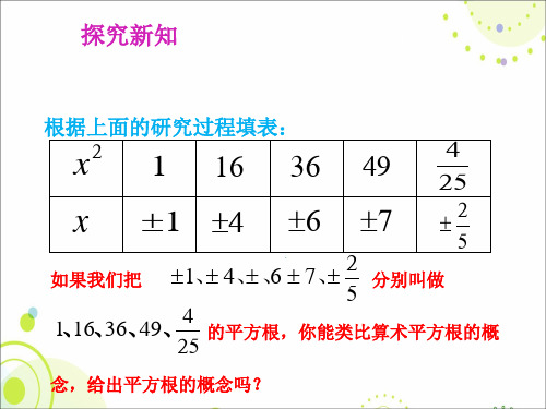 人教2001版13.1.2平方根