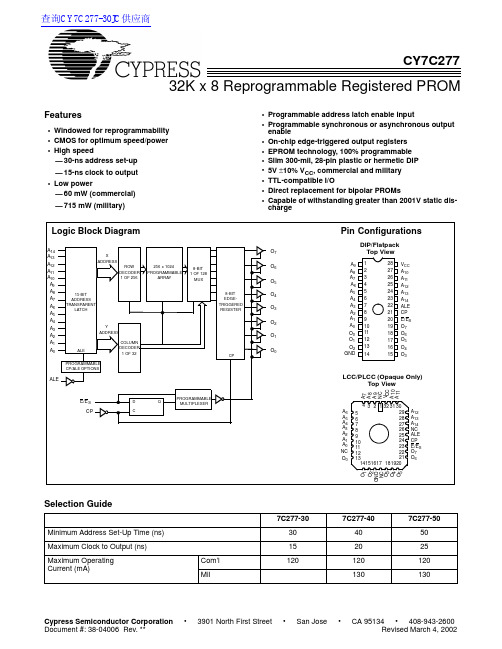 CYPRESS CY7C277 说明书