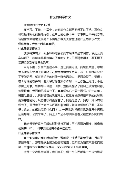 什么的启示作文15篇