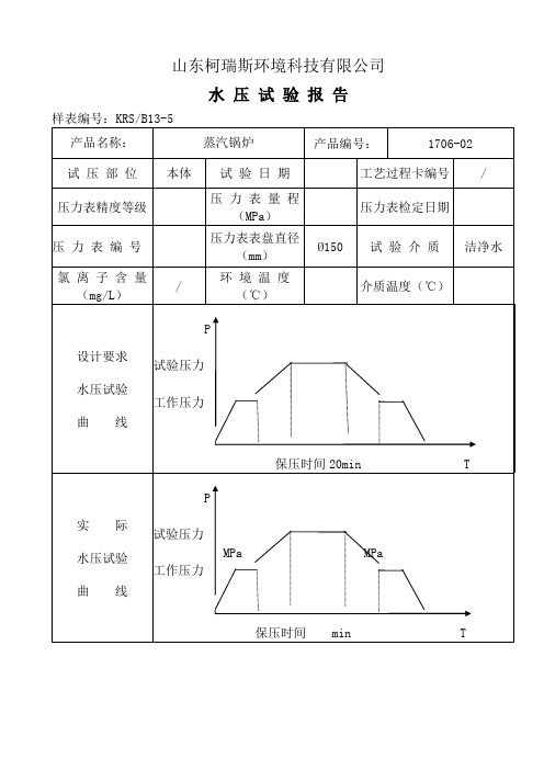 水压试验报告