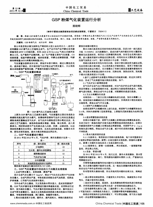 GSP粉煤气化装置运行分析