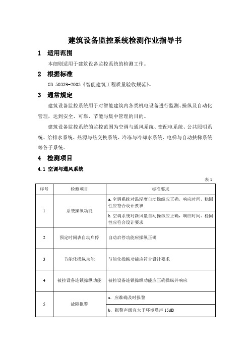 建筑设备监控系统检测作业指导书