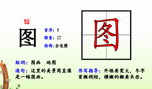 13.画杨桃生字【拼音、偏旁、结构、组词、造句、书写指导】解析卡片