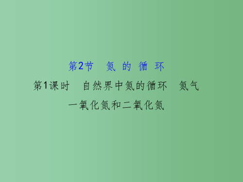 高中化学 3.2.1 自然界中氮的循环 氮气 一氧化氮和二氧化氮(精讲优练课型) 鲁科版必修1