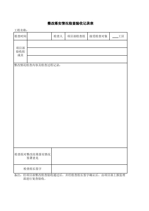 项目部整改验收表