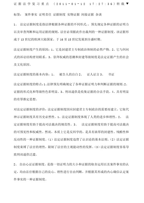 证据法学复习重点